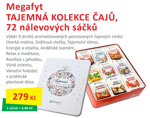 Megafyt TAJEMNÁ KOLEKCE ČAJŮ s akční cenou 279Kč.